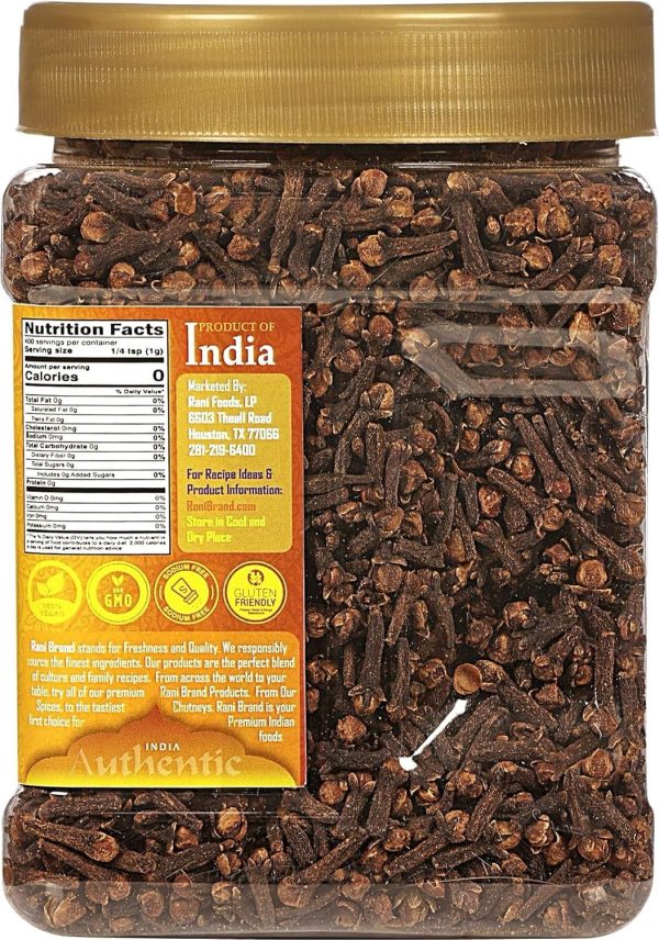 Rani Cloves Whole (Laung) 14oz (400g) Great for Food, Tea, Pomander Balls and Potpourri, Hand Selected, Spice, Bulk PET Jar ~ All Natural | NON-GMO | Kosher | Vegan | Gluten Friendly | Indian Origin - Image 2